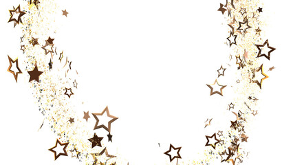 Beautiful image of gold stars confetti against white background. Perfect for festive designs and celebrations, use this magical image.