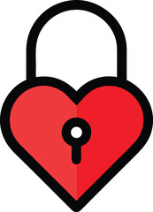 Heart and lock icon combination for security and love