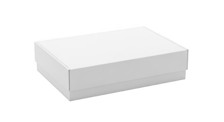 Fototapeta premium Simple white cardboard box isolated on transparent background