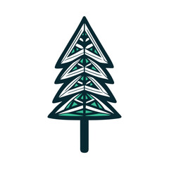 Teal and Navy Stylized Pine Tree Icon Nature Inspired Teal and Navy Icon Set