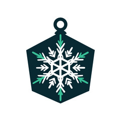 Teal and Navy Snowflake Ornament Icon Nature Inspired Teal and Navy Icon Set