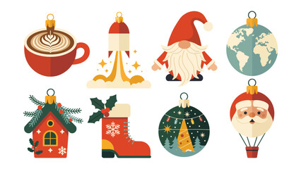 Christmas Ornaments: A charming collection of festive ornaments, each showcasing a unique seasonal symbol, inviting the spirit of the season