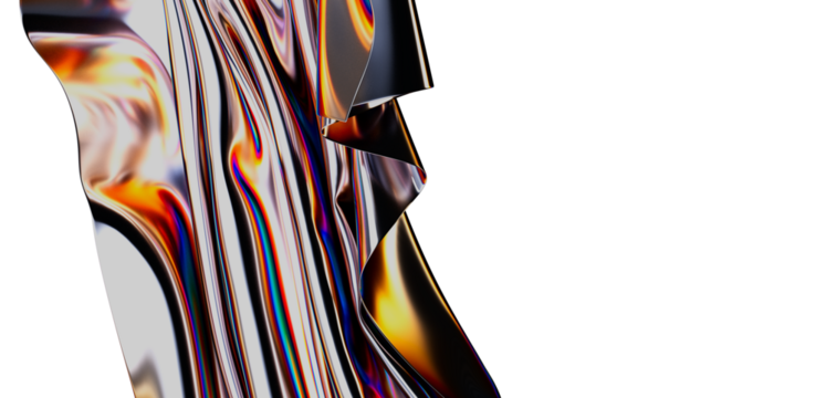 A visually striking abstract artwork showcasing a reflective surface with vibrant colors, offering a modern and artistic feel. Ideal for backgro