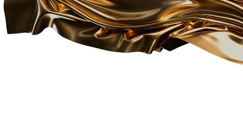 Luxury gold fabric flowing elegantly. Perfect for design projects needing a rich, opulent feel.