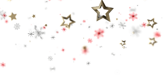 Elegant and festive background with falling gold stars, silver and pink snowflakes. Perfect for Christmas, winter, and holiday themed designs. G