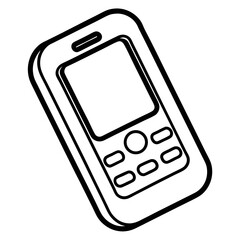 black mobile phone isolated