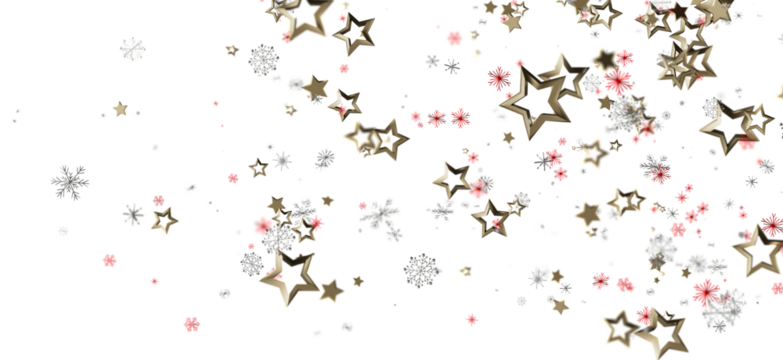 Festive background featuring gold stars and snowflakes, perfect for Christmas, New Year, and holiday designs. Ideal for digital graphics, print,