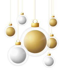 christmas golden glass hanging ball