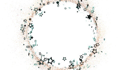 Obraz premium Abstract star circle design on a white background, perfect for festive and celebratory designs, ideal for invitations and event promotions.
