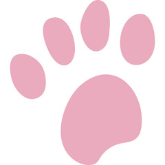Soft Pink Paw Print Graphic Icon with Transparent Background Ideal for Pet Themed Designs and Childrens Products
