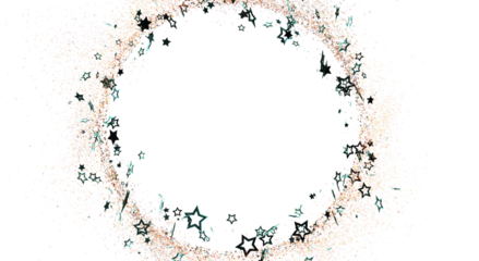 Elegant design featuring a circle of stars with subtle glitter effect on a white background. Perfect for design projects and digital art.