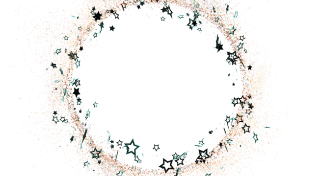 Elegant design featuring a circle of stars with subtle glitter effect on a white background. Perfect for design projects and digital art. - Powered by Adobe