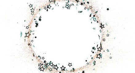 A festive, celebratory image with a ring of stars and sparkles, perfect for backgrounds, greetings, holiday designs, and more. Adds a touch of m