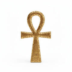Ornate Golden Ankh with Ancient Egyptian Details
