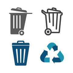 Rubbish Bin Template Icon