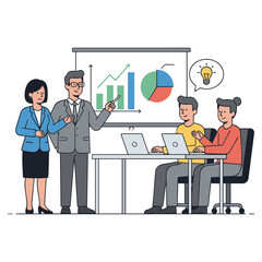 Team Meeting Vector Illustration