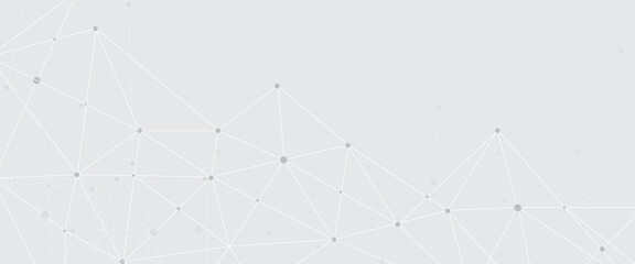 Abstract geometric background with connecting dots and lines with low poly triangle shapes. Polygonal Mesh Background Vector design digital technology concept Global network connection data structure. © Kainat 