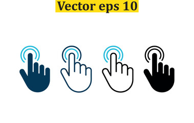 Obraz premium Hand cursor icon vector isolated on white background. Hand click icon. Finger pointer vector.click, select, signs, touch, cursor, cyberspace, direction, drawing, finger, graphic, 