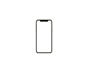 Modern smartphone with blank screen isolated on transparent background