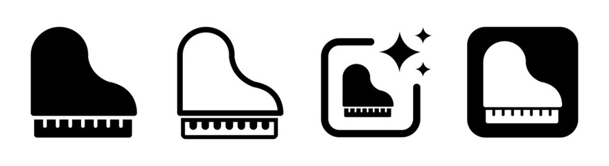 Elegant piano icon vector illustration in transparent PNG for music, opera, and entertainment design themes