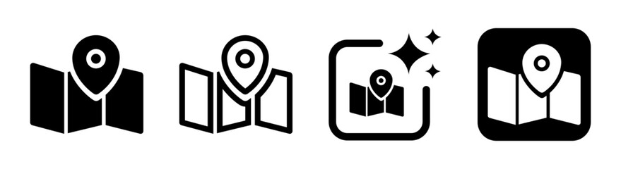 Map marker pin icon vector illustration in transparent PNG for location, navigation, and geology design concepts