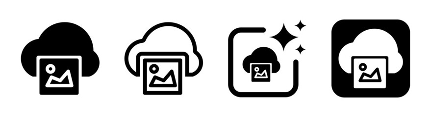 Modern image upload icon vector illustration in transparent PNG for cloud storage, media sharing, and digital technology design concepts