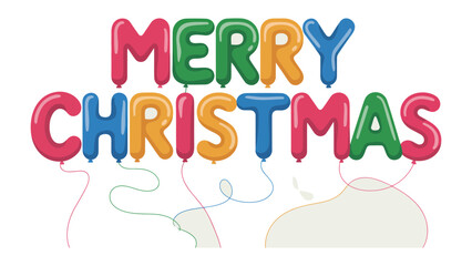 Holiday Cheer: Whimsical balloons spelling out Merry Christmas, a festive, lighthearted greeting for the holiday season.