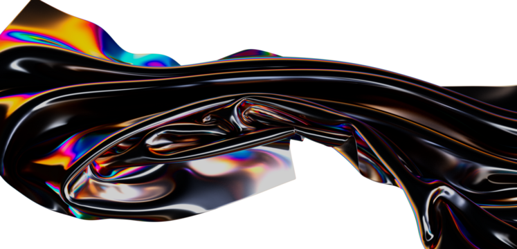 Stunning abstract image of iridescent black fabric flowing elegantly. Perfect for modern design projects.