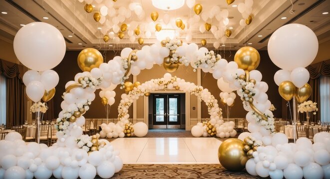 Elegant balloon archway for event