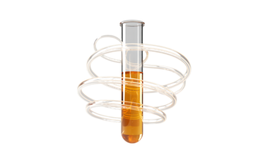 Liquid in test tube isolated isolated on transparent background