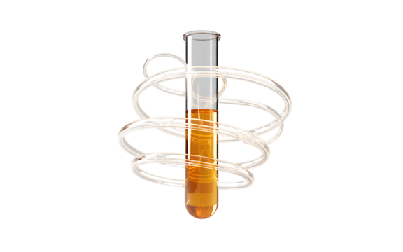 Liquid in test tube isolated isolated on transparent background