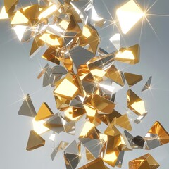 Shimmering gold and silver geometric abstract design
