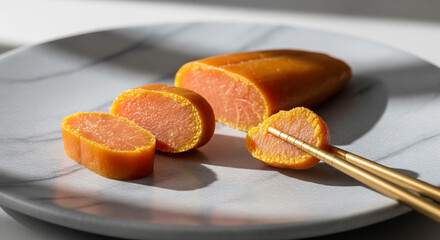 Salted Mullet Roe Slices with Chopsticks