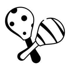 A drawing style icon showing musical shakers