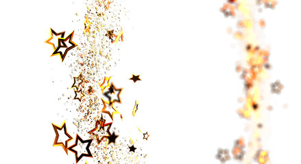 Abstract background with golden starburst confetti and bokeh, perfect for celebratory themes, holidays, and special events. Ideal for banners, c
