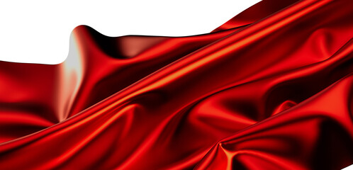 Obraz premium Luxury red silk fabric texture. Elegant, smooth, flowing waves. Perfect for design.