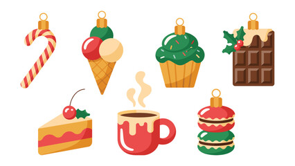 Festive Desserts: A collection of delightful dessert ornaments ready to bring joy to holiday decorations.