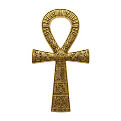 Ornate Golden Ankh with Ancient Egyptian Details
