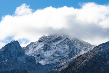 snow covered mountains