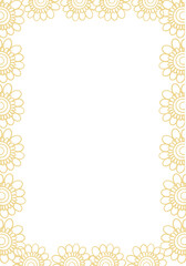 golden frame with floral ornament border on transparent background png file type