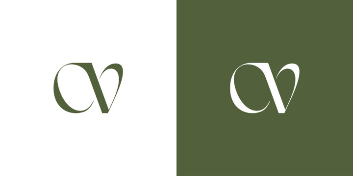 Elegant and luxurious CV letter initial logo design
