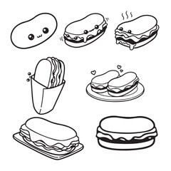 Philly Cheesesteak Vector. Philly Cheesesteak  Vector bundle. Philly Cheesesteak vector, illustration, lineart, clipart 