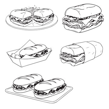 Philly Cheesesteak Vector. Philly Cheesesteak  Vector bundle. Philly Cheesesteak vector, illustration, lineart, clipart 