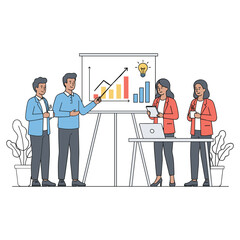 Business Team Meeting Vector Illustration