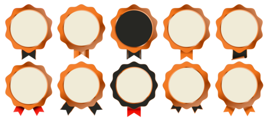 Polished bronze badge vector pack with warm metallic copper borders, premium label shapes, and refined ornamental frames perfect for high-end brand identity, luxury promotions, and premium packaging d