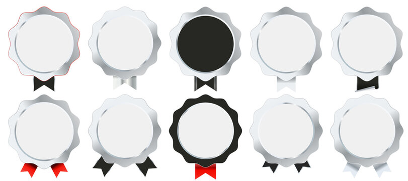 Shiny silver badge and label pack with luxury metallic frames, polished chrome accents, and refined decorative ornaments ideal for premium product packaging and high-end brand visuals
