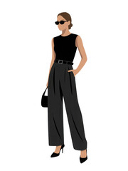 Fototapeta premium 3d rendered illustration of a stylish woman in minimalist attire isolated on transparent background