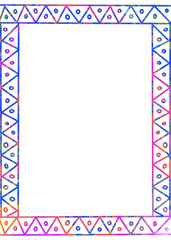 pink and blue frame with a border on transparent background 