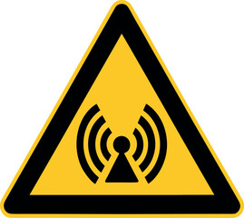 Non Ionizing Radiation symbol, Radiation hazard indicating, non-ionizing radiation, Radiation Exposure Alert, Warning radio frequency hazards, Attention icon