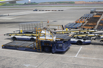 Transport truck on the airport runway